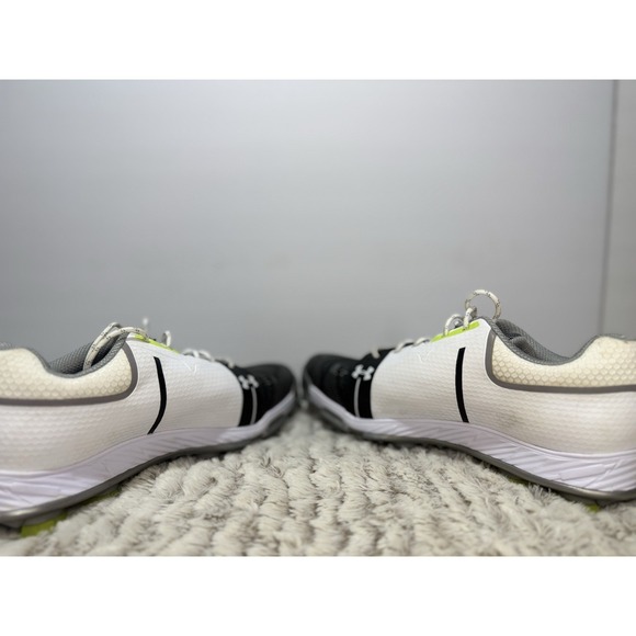 Under Armour Golf Shoes Boys Youth Size 6 White Black Lime Green Spiked Cleats - Picture 5 of 10